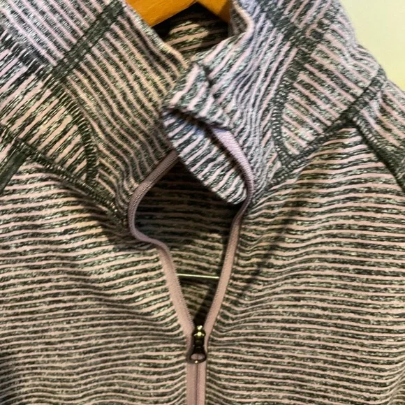 Lululemon Athletica Orange and Gray Fitted Long Sleeve Hoodie - Picture 5 of 8